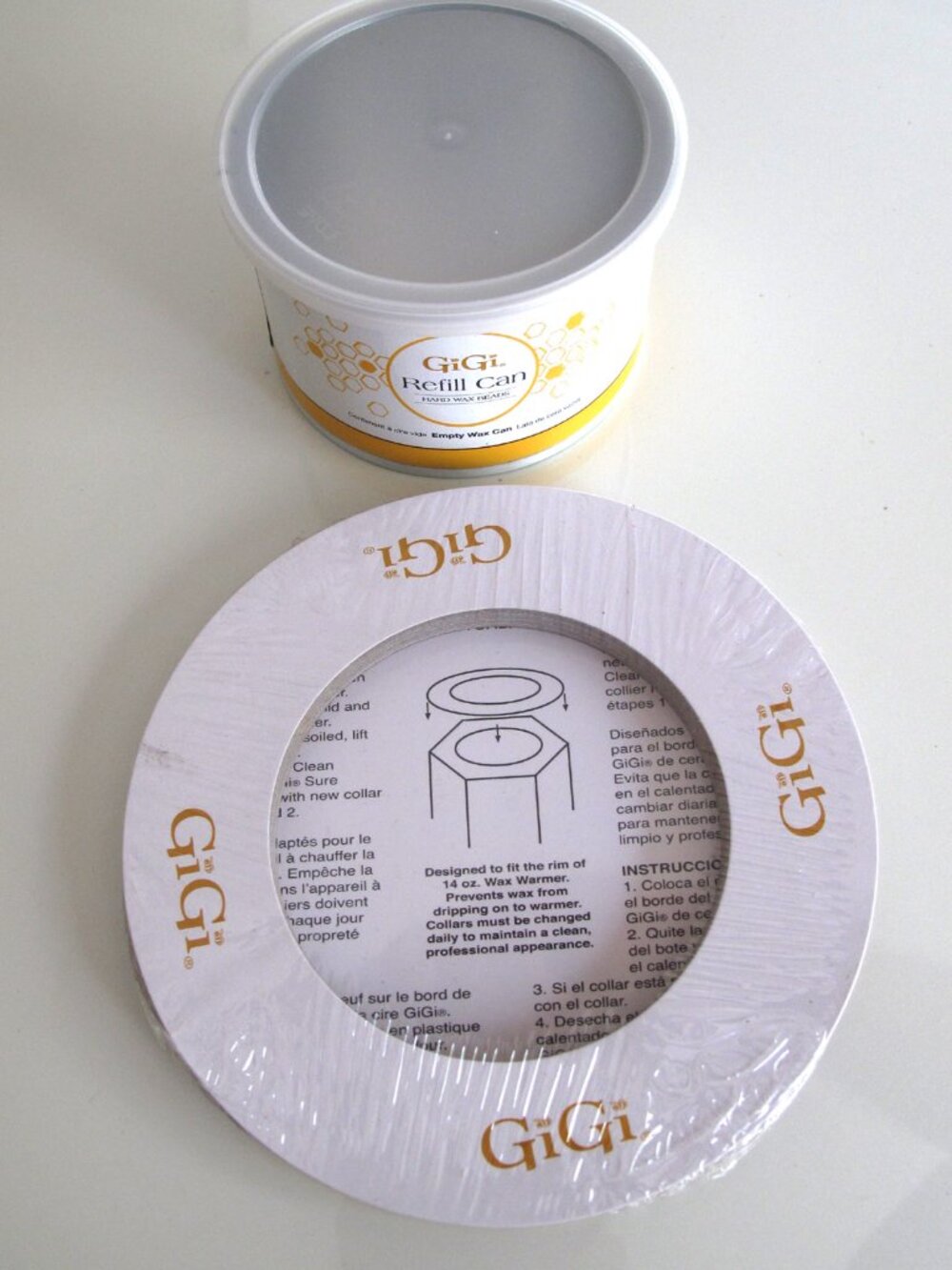 GIGI products Two (2) 🆕 Wax Warmer Collars 20pcs + Empty Refill Can 14 oz Hair